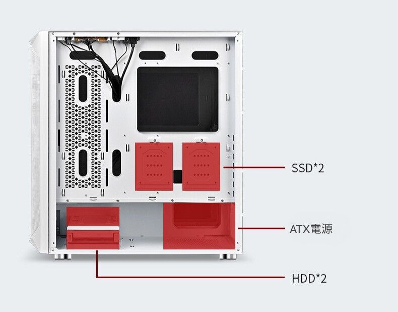 垂直グラフィックカードホルダー付き