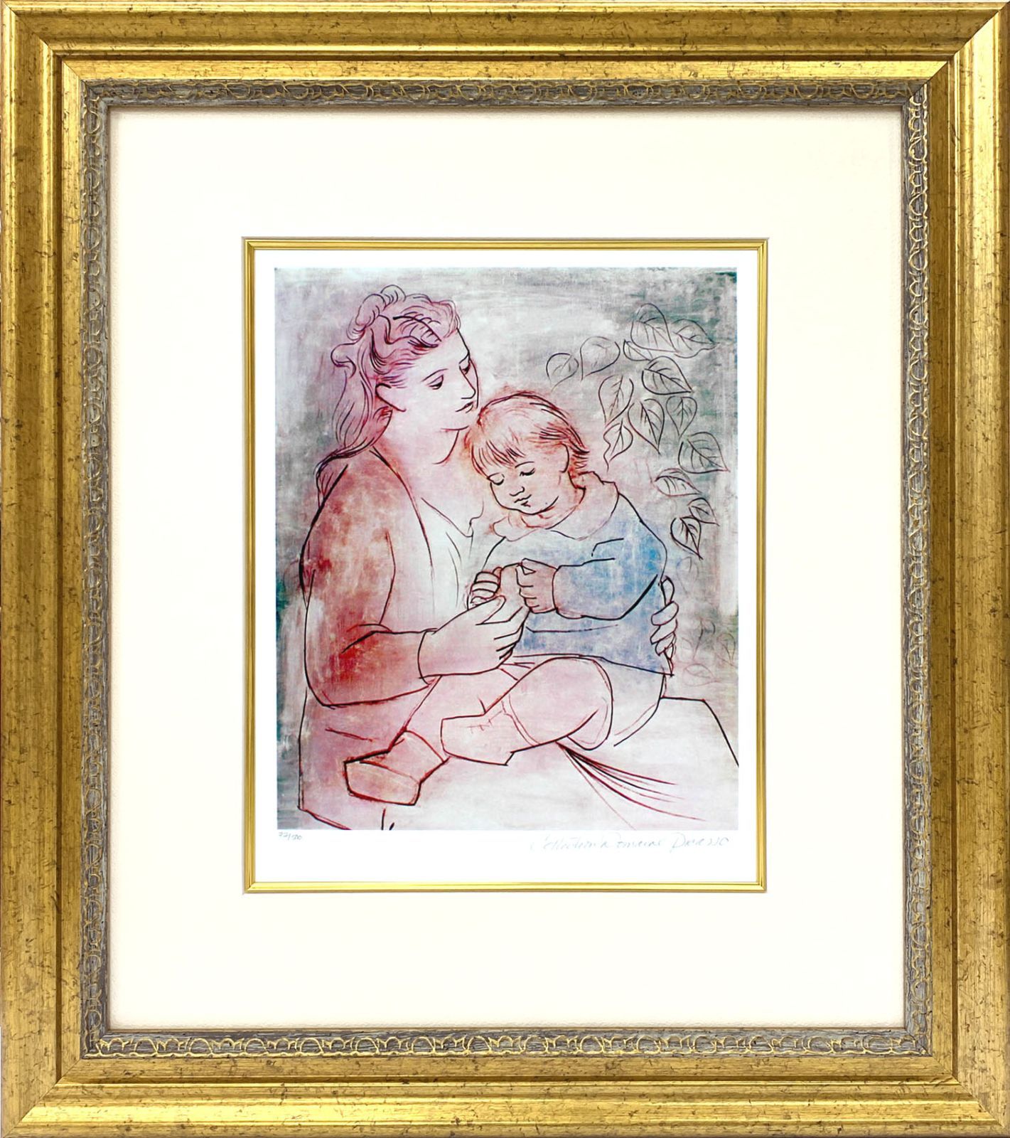 牡丹」木枠 岩絵の具 日本画 額入り】東山魁夷の流派 カラー」 岩