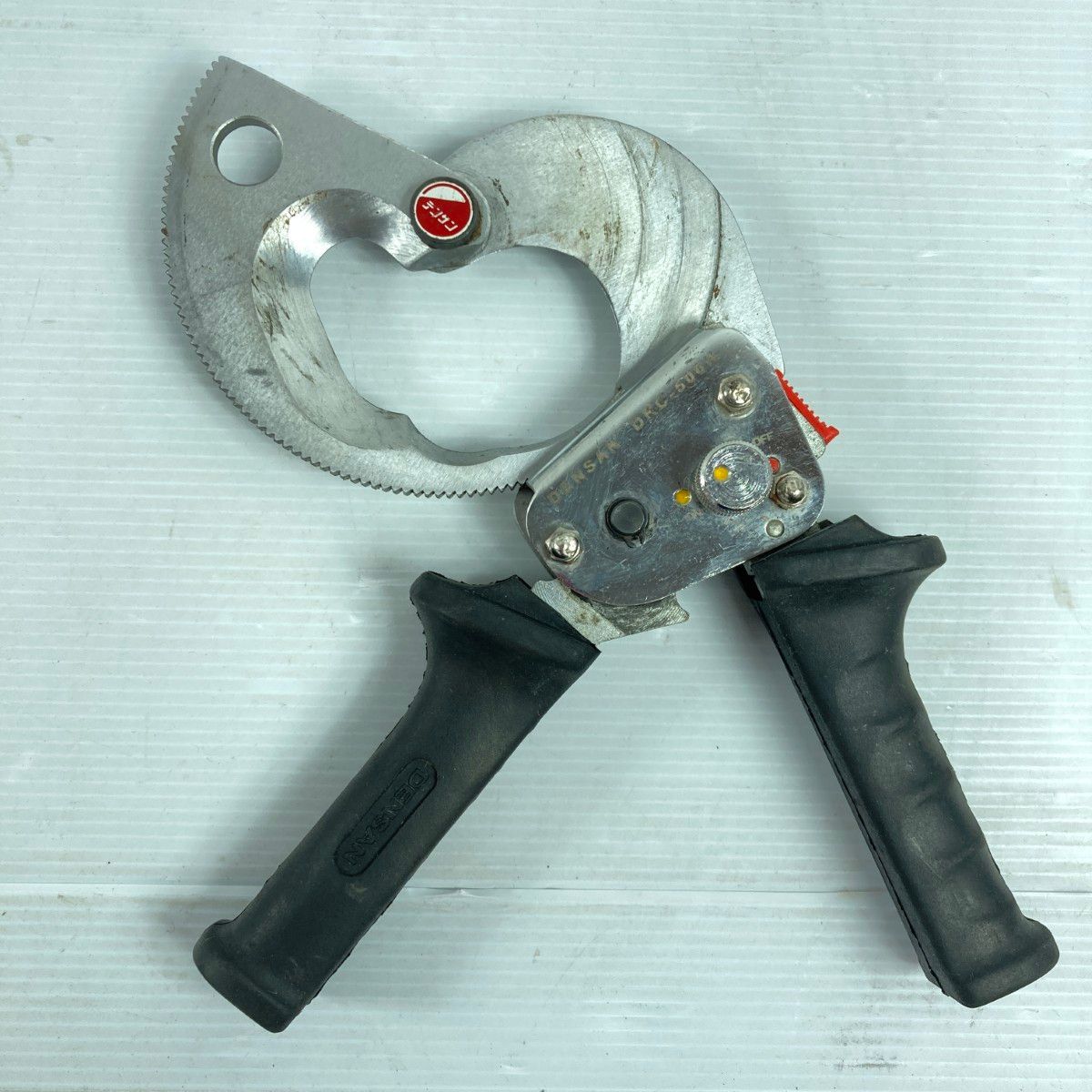 ◆ジェフコム デンサン ラチェットケーブルカッター DRC-500J ◇中古品ジェフコム DRC-500J ラチェットケーブルカッター 銅線の