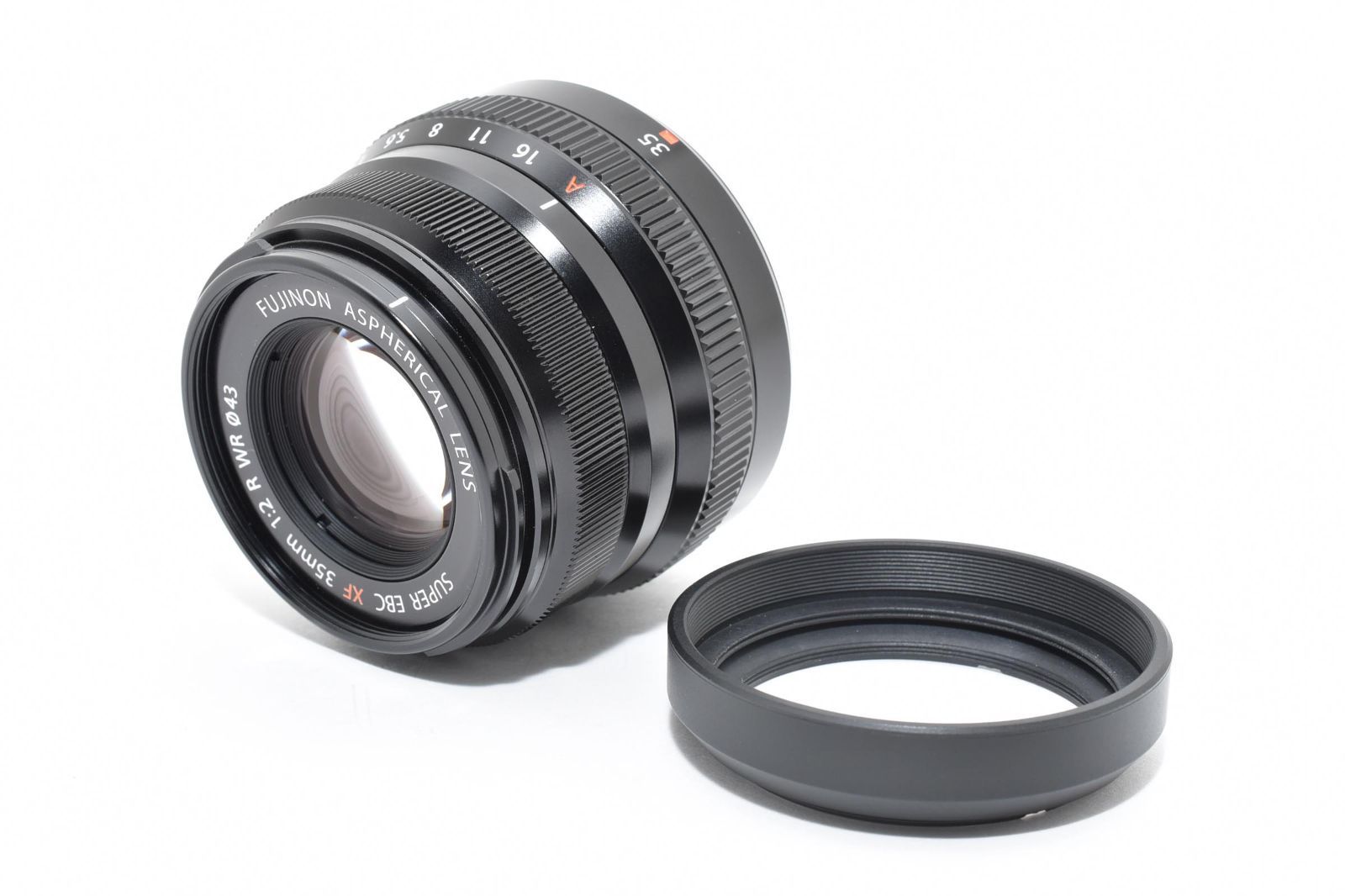 上 フジフイルム FUJIFILM XF 35mm F2 R WR ブラック レンズキャップ付き 完動品 92P53A510069