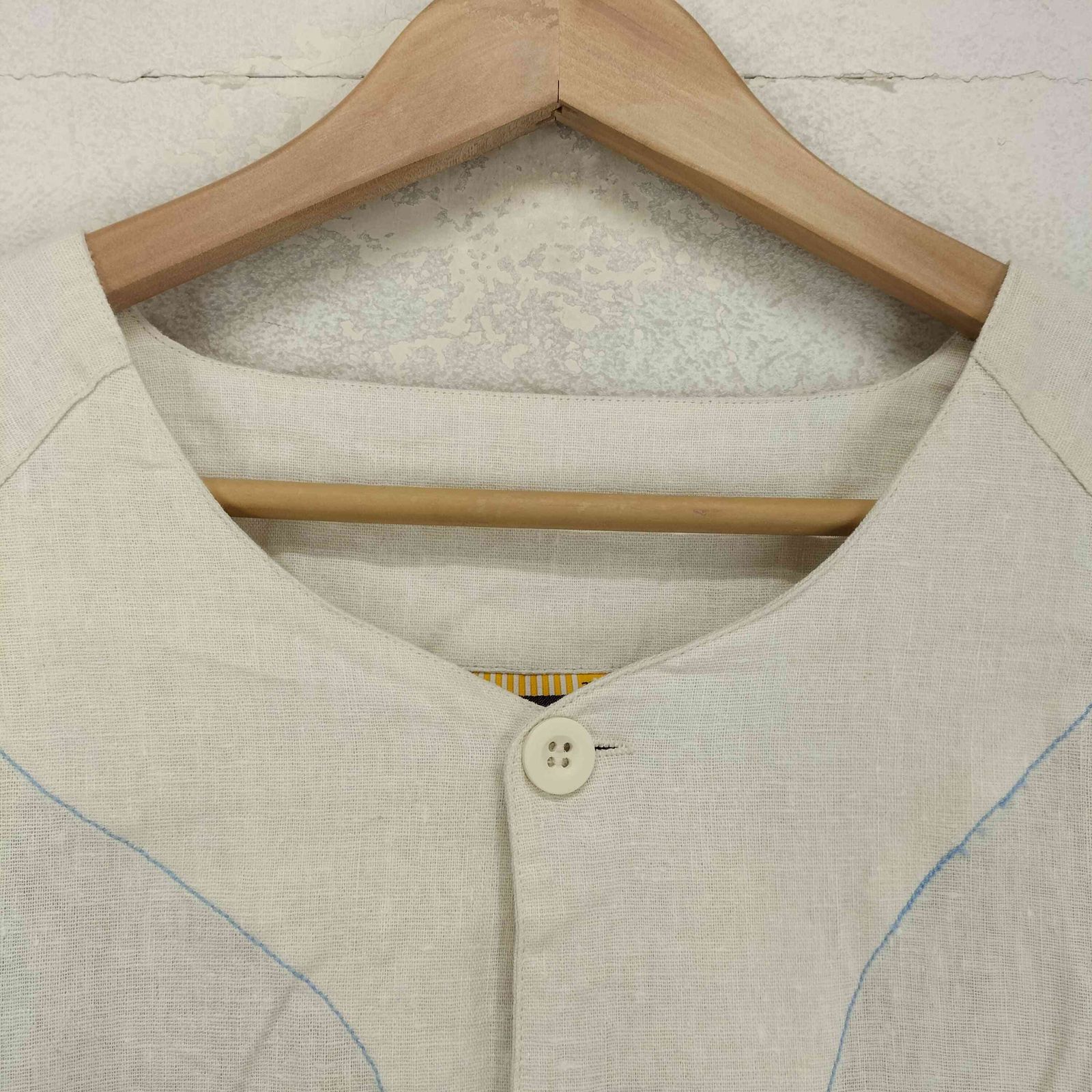 USED古着(ユーズドフルギ) {{HARLEMSTREETLEAGUE}} リネン100 ベースボールシャツ メンズ  2XL【中古】【ブランド古着バズストア】 ユーズドフルギ USED古着 リネン100 ベースボールシャツ メンズ 2XL