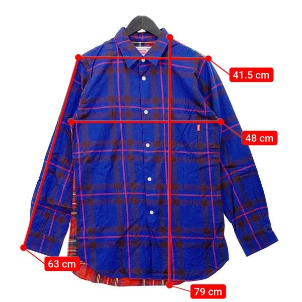 Supreme×COMME des GARCONS 15AW チェック柄 シャツ S1FW15 メンズ M 