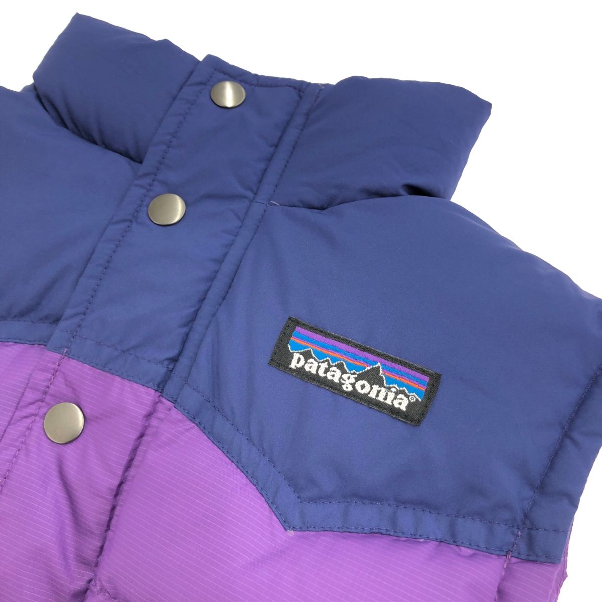 け*ー様 patagonia ダウンベスト ベージュ/ネイビー/パープル 日本サ