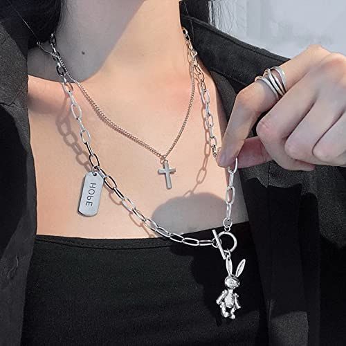  地雷系 上品 原宿 兎 韓国ネックレス 量産型 シルバー 十字架ネックレス OHNERUKI ネックレス アクセサリー