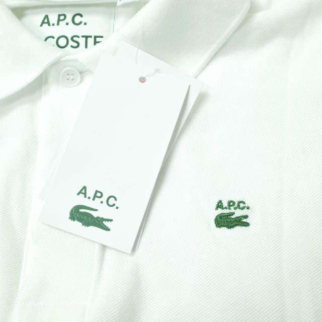 A.P.C. × LACOSTE ポロシャツ ホワイト Mサイズ F72813 A.P.C. × LACOSTE ポロシャツ ホワイト Mサイズ F72813