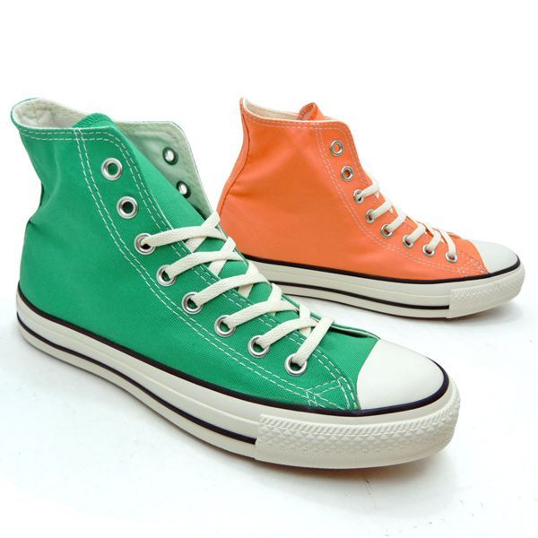CONVERSE ネクスター ハイカット スニーカー カーキグリーン×オレンジ CANVAS ALL STAR CONVERSE US HI コンバース オールスター