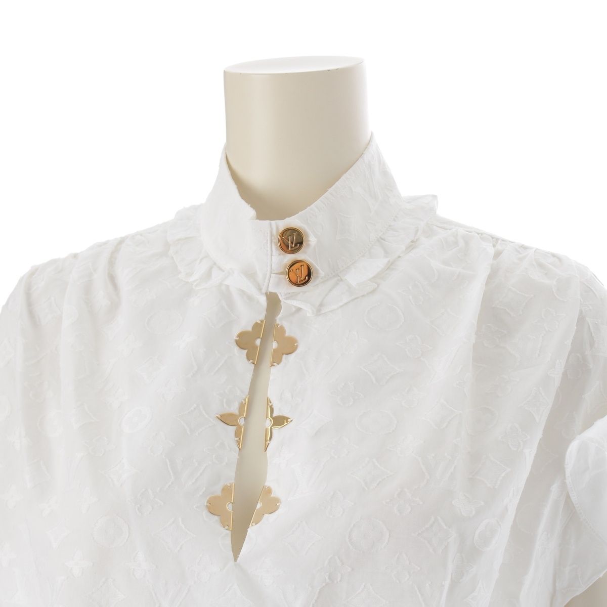 ルイヴィトン モノグラム フリルノースリーブ ブラウス プルオーバー  