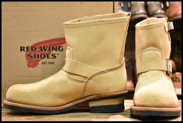 8D 14年 レッドウィング 2965 ショートエンジニア スエード ホーソーンアビレーンラフアウト ブーツ redwing HOPESMORE FD374