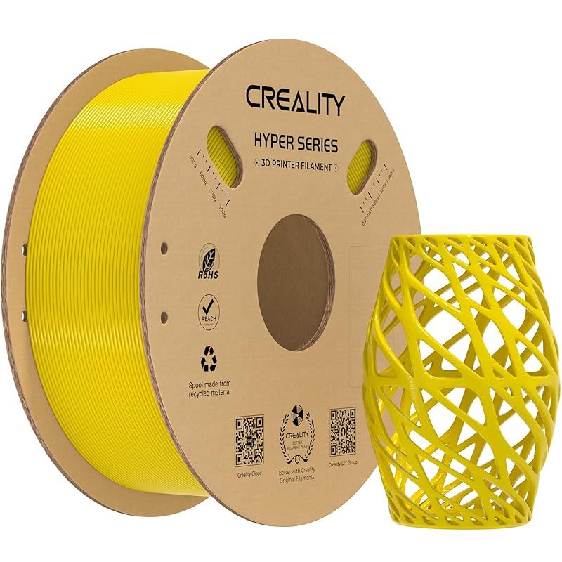 Creality PETG フィラメント イエロー 1.75mm K1 Max用 Hyper PETGフィラメント 3Dプリンターフィラメント 高速30-600mm|s向けに設計 1kg 2.2ポンド |スプール PETGフィラメント 高速フィラメント 寸 0