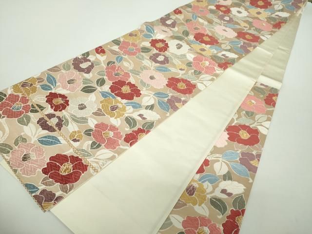 平和屋着物○六通柄袋帯 唐織 枝椿 金糸 正絹 逸品 DAAY1265ps - メルカリ