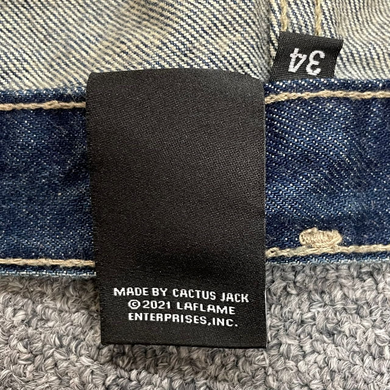 Travis Scott CACTUS JACK FRAGMENT FROM OUR MINDS DENIM PANT コラボ ペイント デニムパンツ  トラヴィススコット カクタスジャック フラグメント 34 26168A