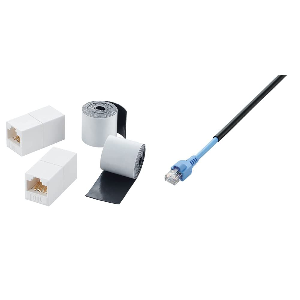数量 屋外用LANケーブルセット エレコム LAN コネクタ 中継コネクタ CAT6A準拠 簡易防水テープ 屋外対応版 2個入り LD-VAPFR6A|SET
