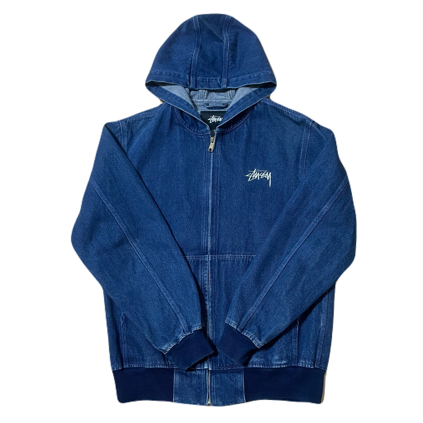 STUSSY デニム 刺繍ロゴ フルジップパーカー ジャケット - メルカリ STUSSY デニム 刺繍ロゴ フルジップパーカー ジャケット - メルカリ