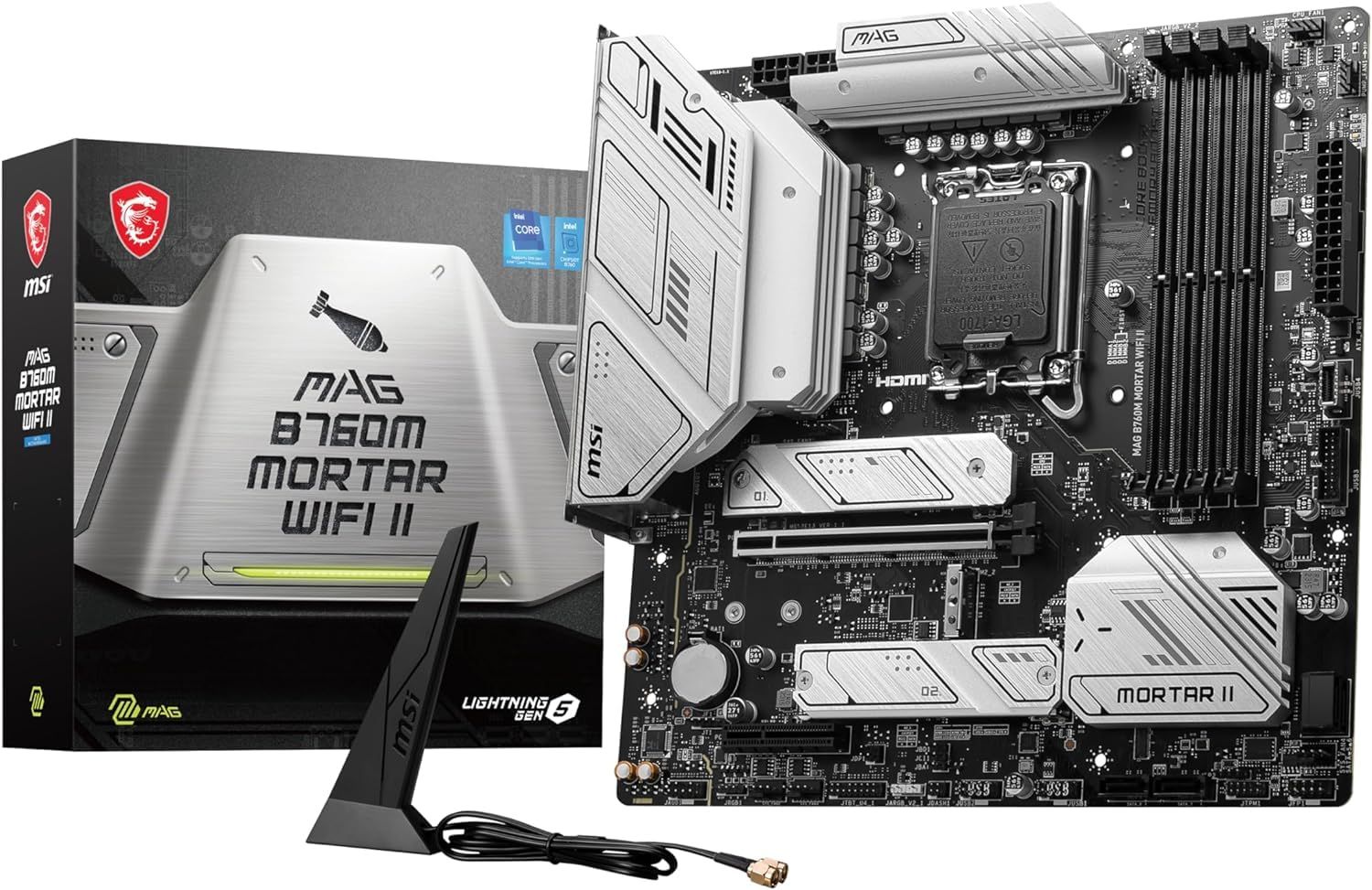 MSI MAG B760M MORTAR WIFI II intel 第14・13・12世代 Coreプロセッサ対応 LGA1700 B760チップセット搭載 Micro-ATX マザーボード M [【MORTAR】Micro人気モデル(14世代~DDR5)]