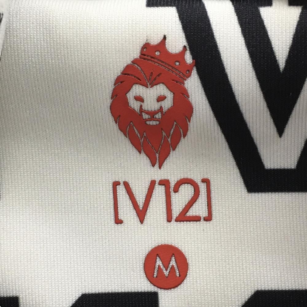 ショップ ヴィトゥエルヴ ジップパーカー 白×黒 ロゴ総柄 メンズ M