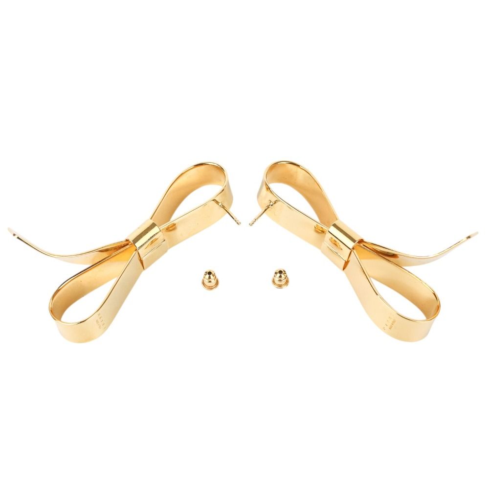 MARNI 国内買付 メタル スクリューイヤリング BOW リボン付き MARNI - 美品 MARNI マルニ リボンモチーフ Bow Drop ピアス