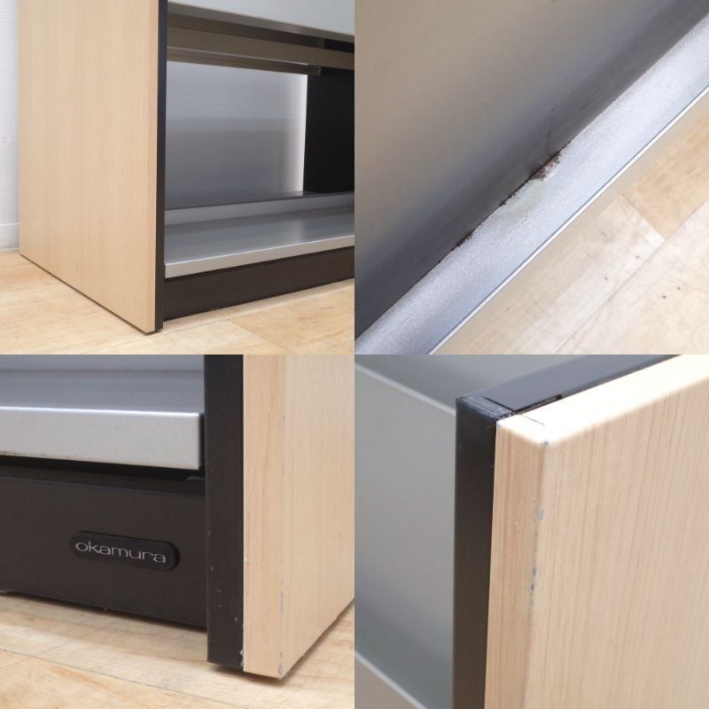 お見逃しなく！ okamura オカムラ マガジンラック LL02HT-Z984 木目調 W930 D540 H1200 パンフレットラック 本棚 カタログ収納 EG17239 オフィス家具