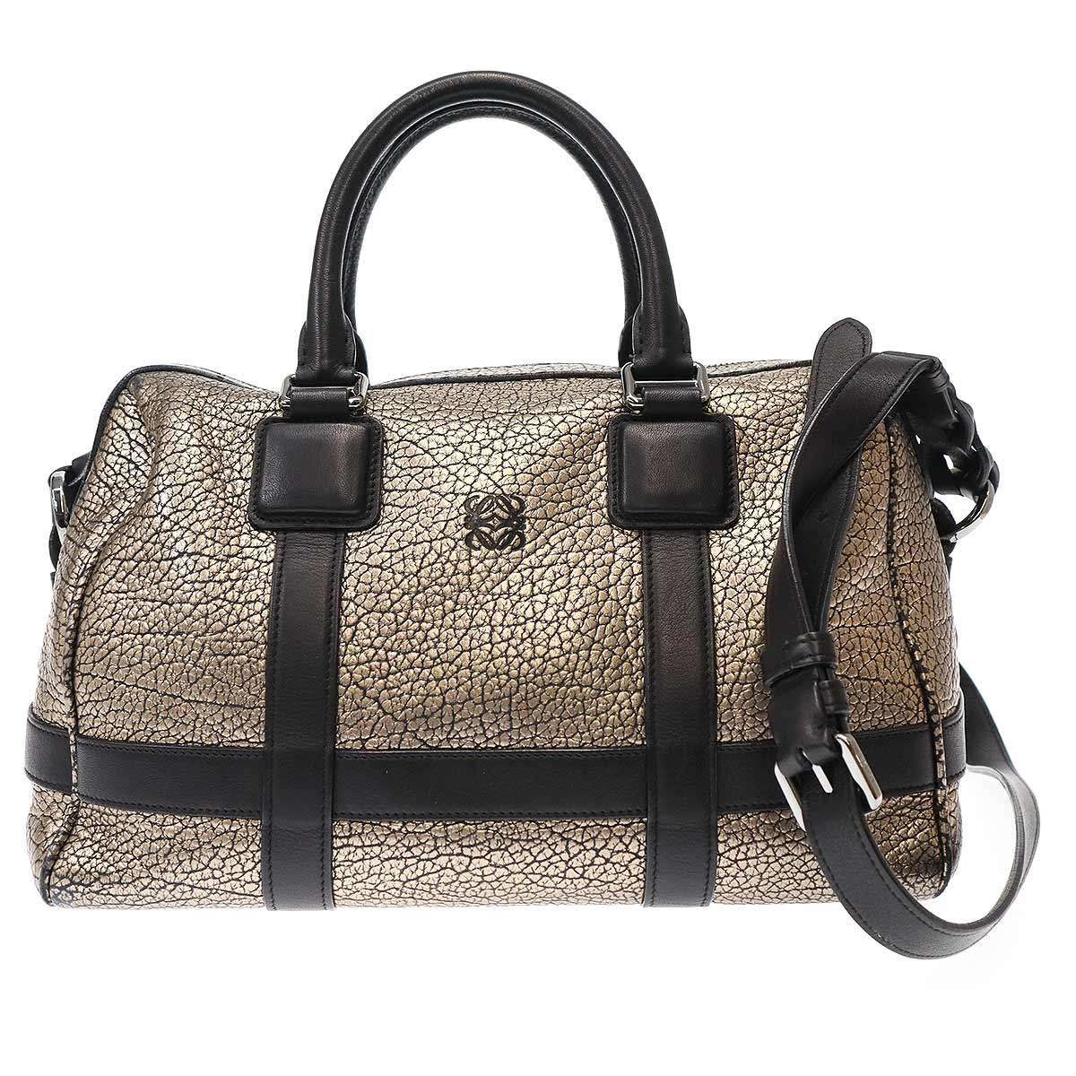 LOEWE ロエベ パセオ30 アナグラムミニボストンバッグ ゴールド系