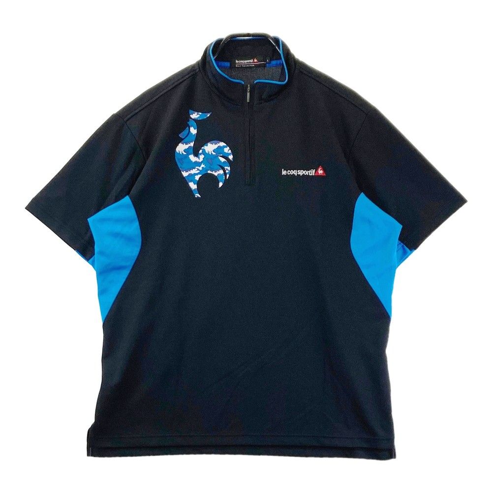 ルコック　ハーフジップジャージ　ブラック　サイズL 超美品\u203c️ルコックゴルフハーフジップ 黒 メンズウェア FRA. Lサイズ