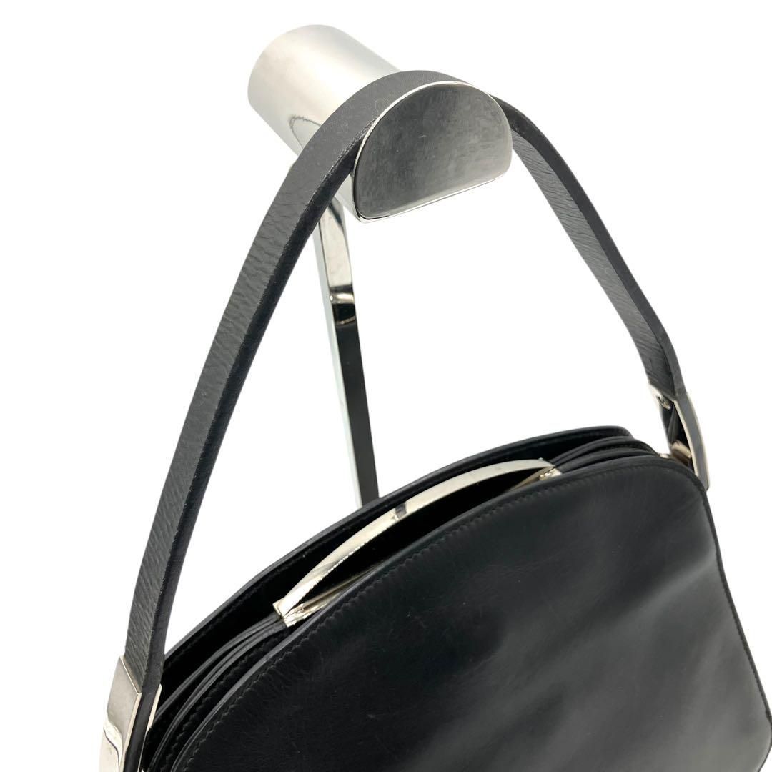 良品 1990 MAURO GOVERNA ワンショルダーバッグ レザー 黒 良品 1990 MAURO GOVERNA ワンショルダーバッグ レザー 黒