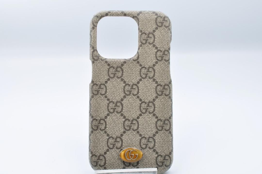 GUCCI】グッチ GGスプリーム iPhone14 iPhone13 ケース ベージュ