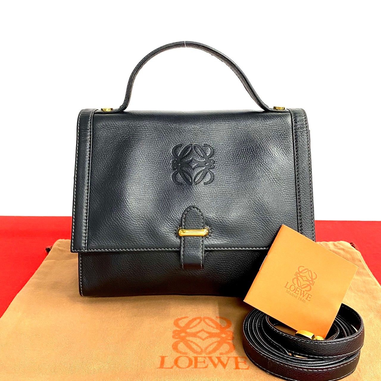 LOEWE ロエベ 2way ハンドバッグ アナグラム デカロゴ ヴィンテージ