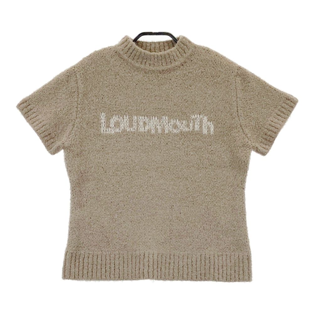 サイズ：M LOUD MOUTH ラウドマウス ; 2024年モデル ウール混 ニットセーター ロゴ チェック柄 ブラウン系 [240101493547] ゴルフウェア レディース ストスト サイズ：M LOUD MOUTH ラウドマウス ; 2024年モデル ウール混