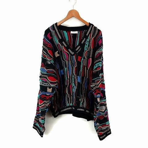 クージー COOGI Vネック 3D ニット セーター L マルチカラー クージー COOGI Vネック 3D ニット セーター L マルチカラー