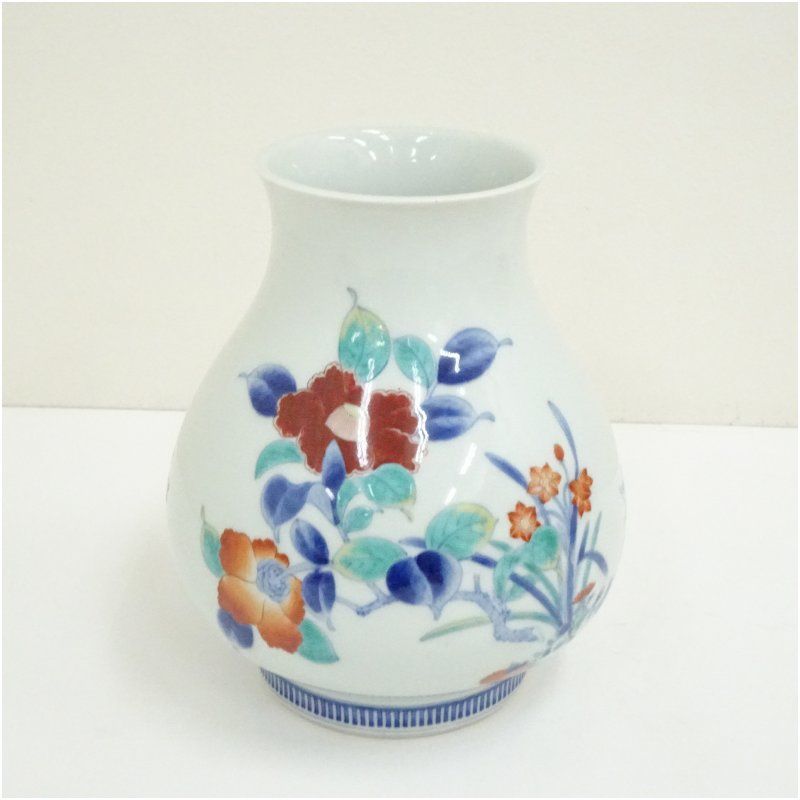 有田焼 今泉今右衛門造 錦花絵花瓶 花器 おしゃれ かわいい アンティーク フラワーベース 華道 華道具 茶道具 茶道 生花 花入れ