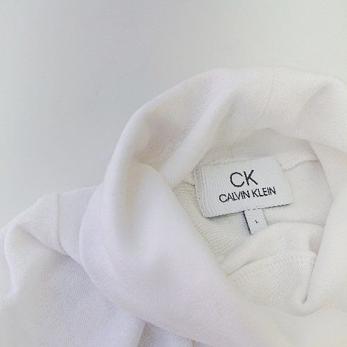 ◇ Calvin Klein カルバンクライン シンプル カジュアル タートルネック 長袖 トップス サイズL ホワイト系 メンズ E  【1404020008500】