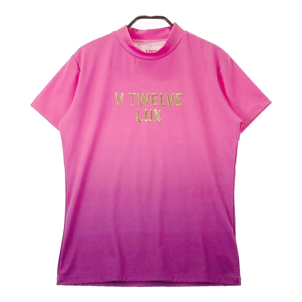 サイズ 2 V12 ヴィトゥエルヴ 半袖モックネックTシャツ グラデーション ピンク系 240101452479 ゴルフウェア レディース ストスト