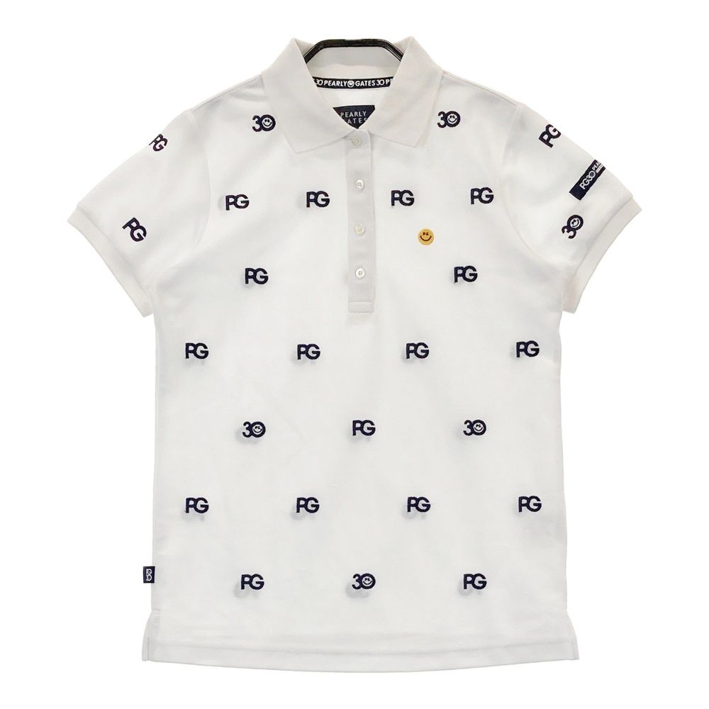 パーリーゲイツ ニコちゃん ポロシャツ 日本製 レッド系 サイズ0 サイズ：1 PEARLY GATES パーリーゲイツ 半袖ポロシャツ ニコちゃん