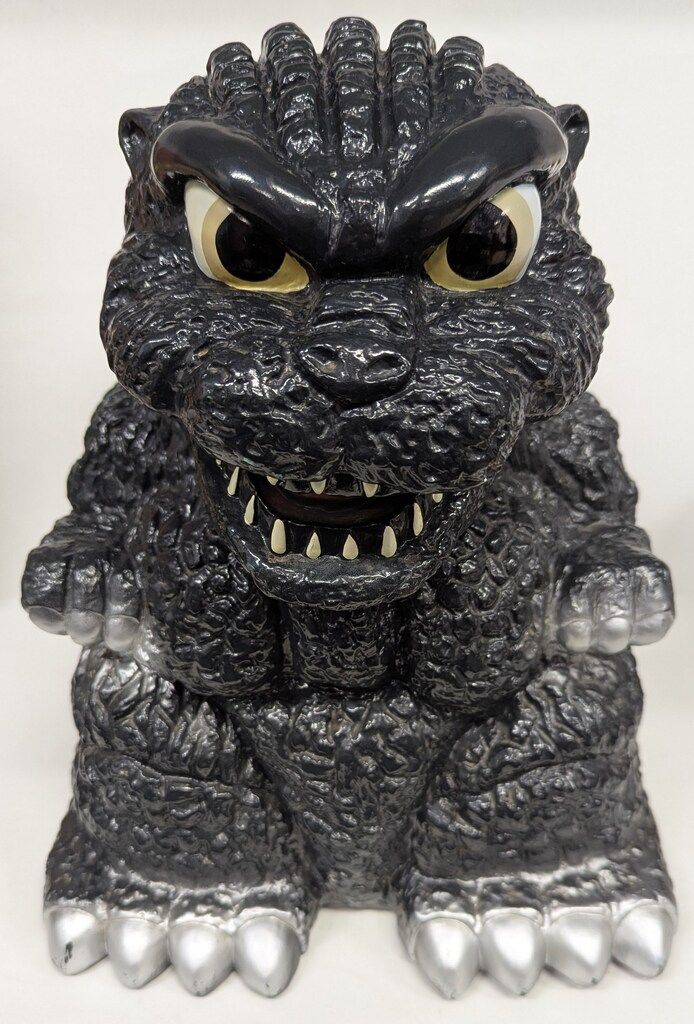 ユタカ ゴジラ貯金箱 / 目黄色