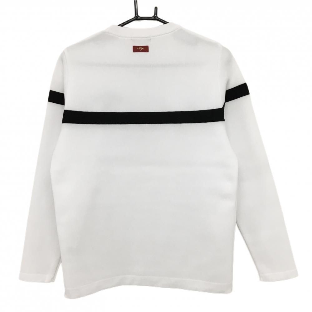 キャロウェイ レッドレーベル セーター 白×黒 胸ライン ニット メンズ M ゴルフウェア Callaway