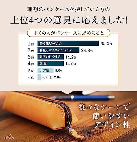 匿名配送】ダークブラウン ペンケース 革 スリム しっとり触感の本革