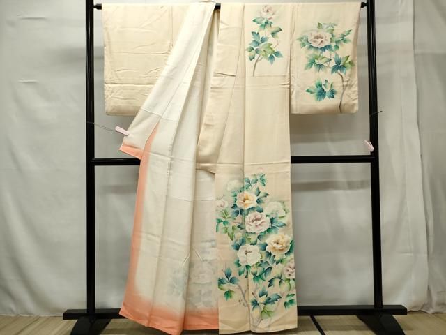 平和屋1■訪問着　流水雪輪花文　暈し染め　金銀彩　逸品　CAAH6942dy