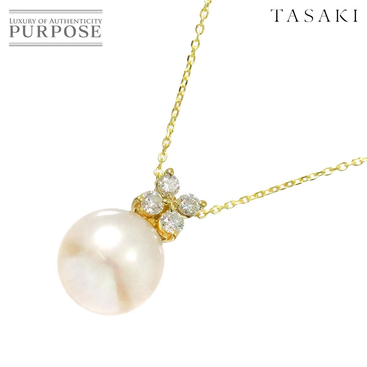 タサキ TASAKI 白蝶真珠 12.4mm ダイヤ 0.33ct ネックレス 45cm K18 YG イエローゴールド 750 田崎真珠 Pearl  Necklace 90247553 - メルカリ