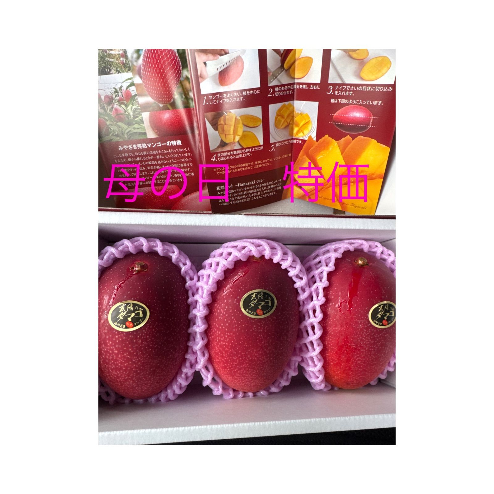 宮崎マンゴー 太陽のタマゴ 2L3玉入りクール便