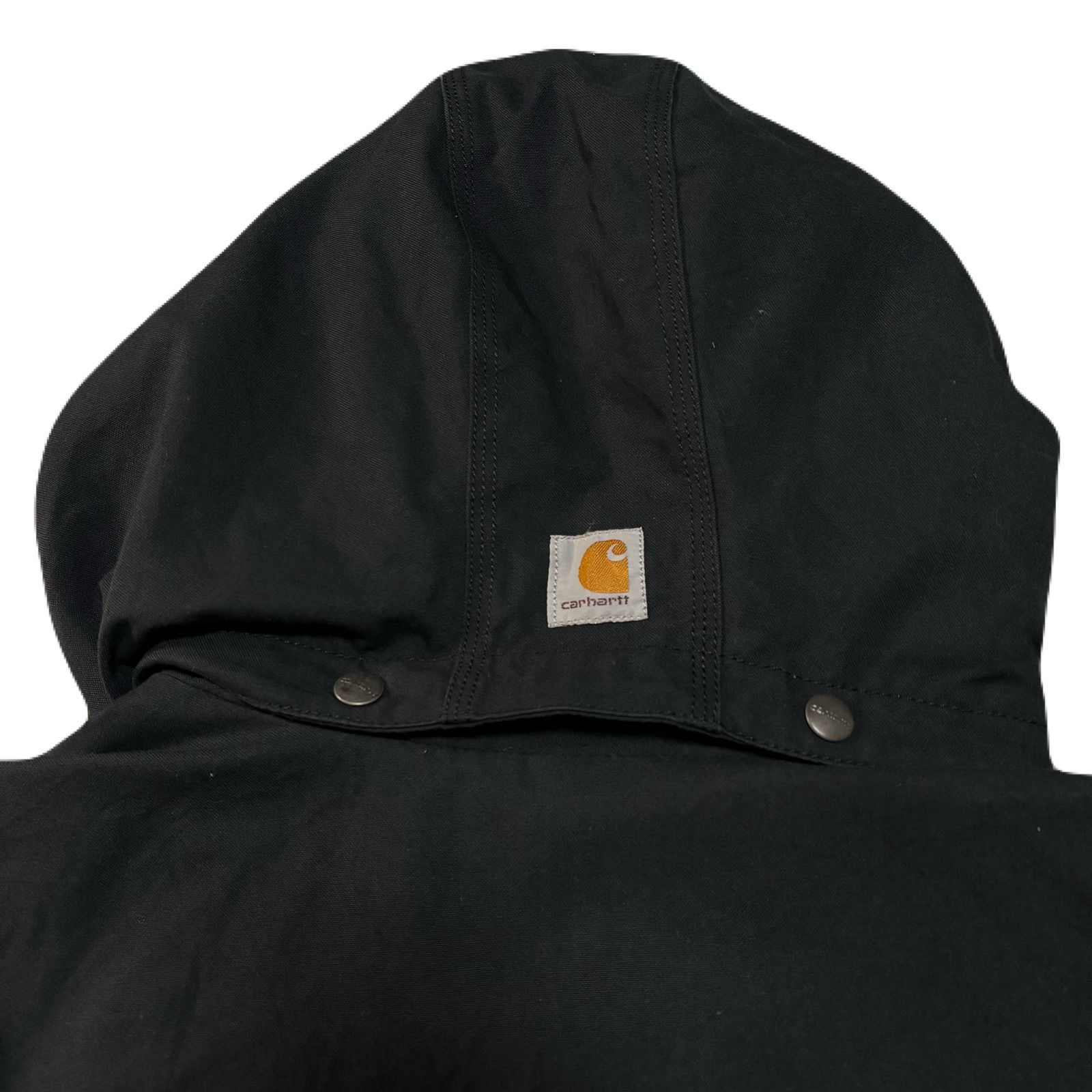 Carhartt カーハート WorkJacket ワークジャケット Hoodie パーカー フード付き Fade フェード ワンポイント  Cotton コットン Polyester ポリエステル Oversized Black ブラック 黒 2XL - メルカリ