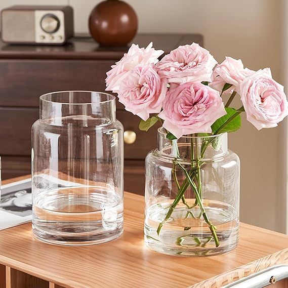 吹きガラス アンティークガラス ピンクガラス 花瓶 ハンドル付き