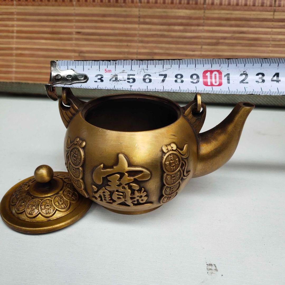 銅器 招財進宝 急須 茶道具 工芸品 美術品 置物 銅器 招財進宝 急須 茶道具 工芸品 美術品 置物 - メルカリ