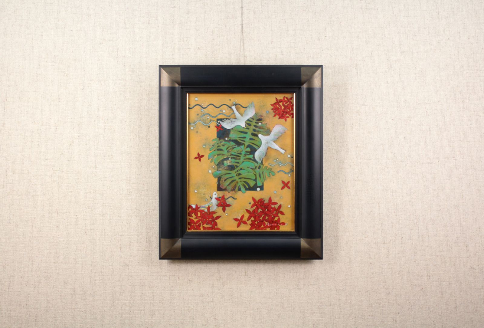 吉井光子『二羽の鳥・南国』油彩画【真作保証】 絵画 吉井光子『二羽の鳥・南国』油彩画【真作保証】 絵画 - メルカリ