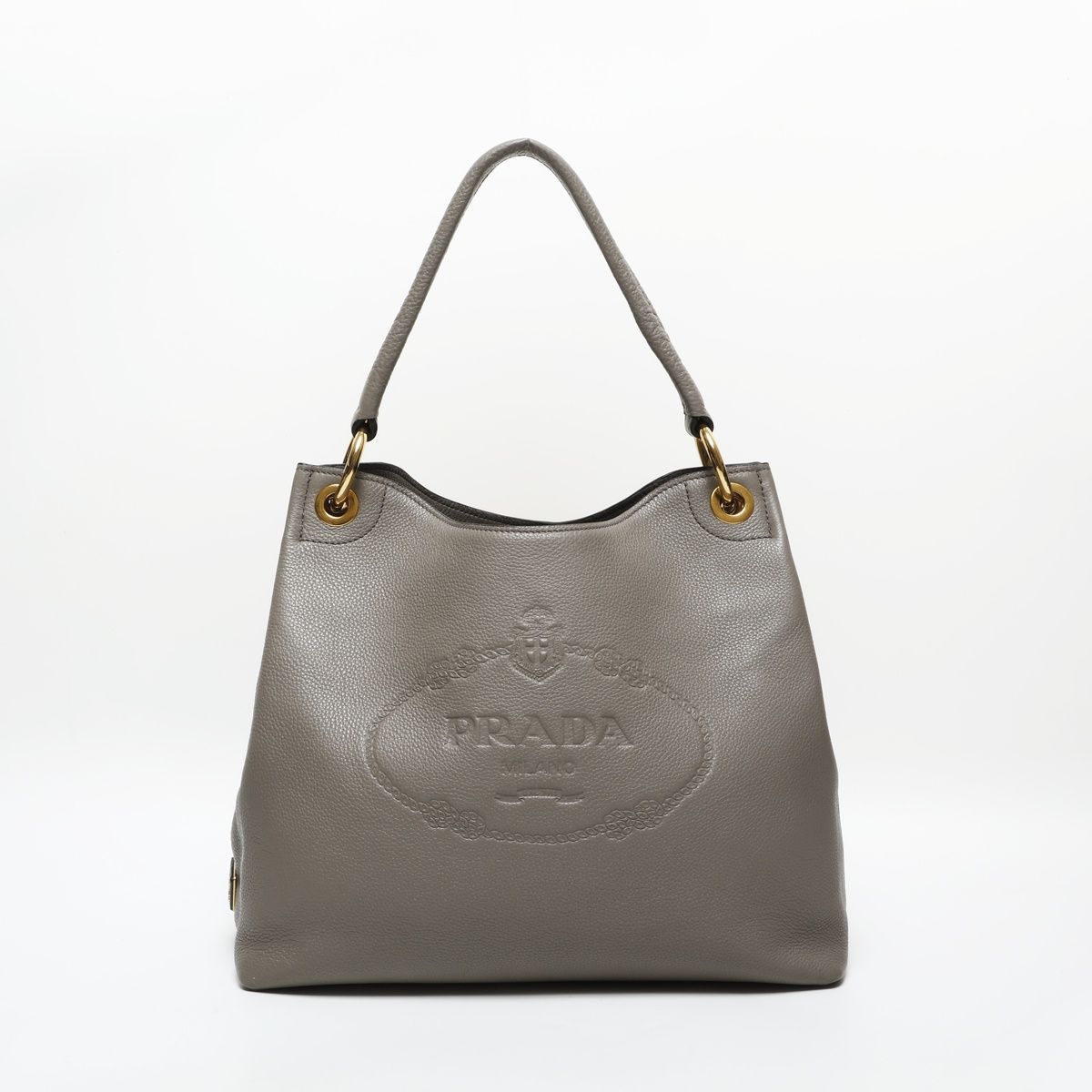 PRADA プラダ ショルダーバッグ ロゴ 型押し レザー ワンショルダー