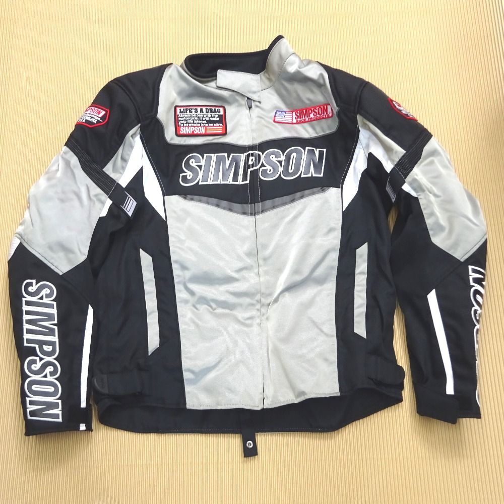 美品 シンプソン SIMPSON メッシュジャケット バイク ホワイト系 L