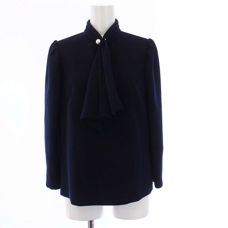 ボーダーズアットバルコニー　ネイビー　36 新品】ボーダーズアットバルコニー BOWTIE BLOUSE ネイビー 36