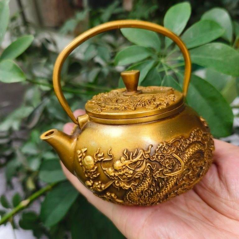 銅器 龍鳳徳利 茶道具 煎茶道具 浮き彫り 工芸品 美術品 置物