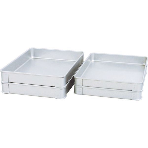 蓋付 3個 アカオアルミ アルミ システムバットL型 大 60 餃子バット⑴ 蓋付 3個 アカオアルミ アルミ システムバットL型 大 60 餃子バット⑴