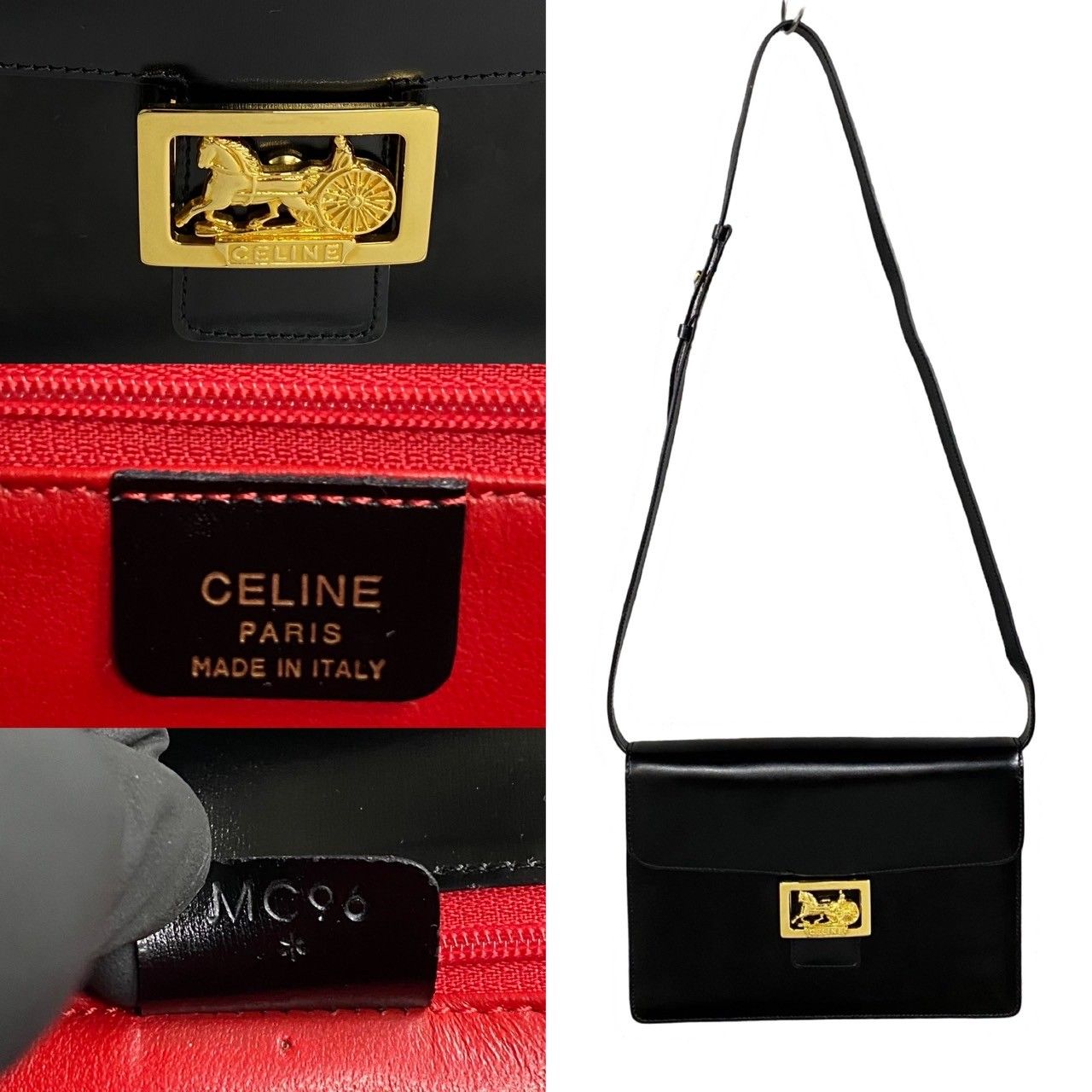 希少✨】 CELINE セリーヌ 馬車金具 ショルダーバッグ レザー 遠かっ 