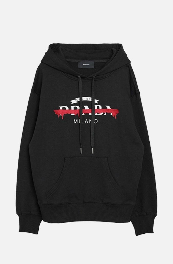 account アカウント MICALLE MICALLE パロディ タグ PA DORO HOODIE ロゴ パーカー フーディー スウェット ブラック ホワイト コットン ユニセックス 男女兼用