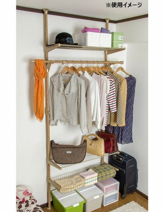 ポールハンガー WJ-360NA 木目調ナチュラル